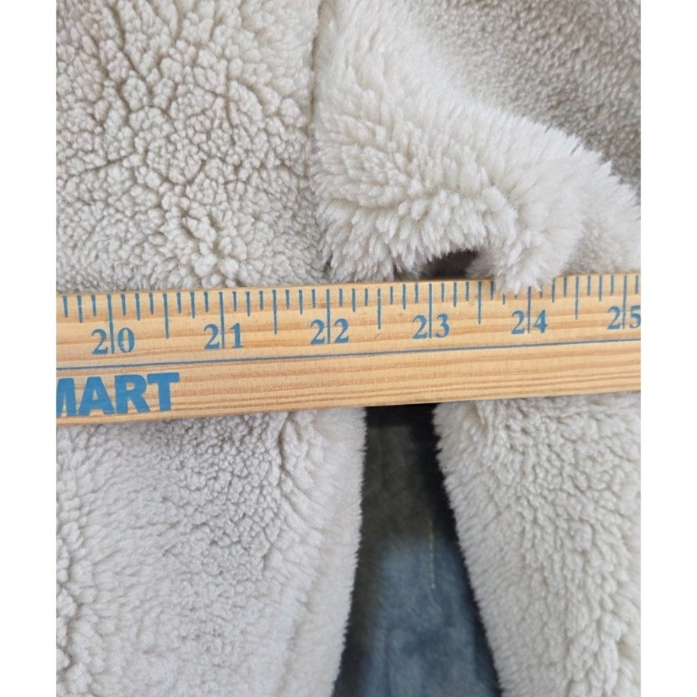 Arizona Faux Fur Full Zip Jacket, Women's Size M Off White Hooded Lined - Picture 4 of 8
